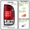 Acanii For 1995-2000 Toyota Tacoma Pickup Red Clear Led Tail Lights Brake Lamps Replacement Pair Set Left Right