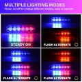 Rigidon 2 Pack Led Emergency Strobe 6 Blue Red Surface Mount Flashing Lights For Trucks Car Grille Off-road Warning