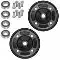 Caltric 2 Rear Brake Drum With Bearing Bolt Compatible Kawasaki Mule 2510 Kaf620 A 4x4 1994-2000