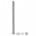 Uxcell M8 X 120mm Hex Head Screws Bolts Nuts Flat Lock Washers Kits 304 Stainless Steel Fully Thread Hexagon 5 Sets