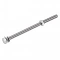 Uxcell M8 X 120mm Hex Head Screws Bolts Nuts Flat Lock Washers Kits 304 Stainless Steel Fully Thread Hexagon 5 Sets