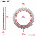 Caltric Rear Wheel Chain Sprocket Compatible With Yamaha 38w-25444-20-00 38w254442000
