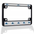 Fastasticdeals Metal Insert Bike License Plate Frame Weasel Truck Weatherproof Motorcycle Accessories Black 4 Holes Solid 
