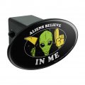 Aliens Believe In Me Funny Humor Oval Tow Trailer Hitch Cover Plug Insert