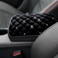 Surpassme Auto Center Console Cover With Bling Diamond For Car Comfortable Crystal Armrest Cushion Women Universal All Suv Seat 