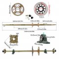 Denestus New 1120mm 44 Go Kart Live Rear Axle Complete Kit With Sprocket Brake Disc Pillow Block Wheel Hubs For Diy Or Atv Quad