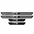 Ipick Image For Ford New Bronco Logo Real Carbon Fiber 4 Pcs Universal Door Sill Step Protector Guard Decal Plates