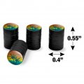 Sunset With Palm Trees Graphic Tire Rim Wheel Aluminum Valve Stem Caps