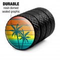 Sunset With Palm Trees Graphic Tire Rim Wheel Aluminum Valve Stem Caps