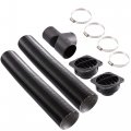 1 Set 75mm Car Heater Duct Kit With Outlet Connector Air Vent Hose Clips Black Suit T Tube 