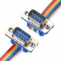Uxcell Idc Rainbow Wire Flat Ribbon Cable Db9 Male To Connector 2 54mm Pitch 19 7inch Length