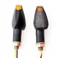 Evomosa Mini Stalk Arrow Light Motorcycle Turn Signals Lights 10mm Universal Motorbike Led Indicator Blinker Amber Lamp 2 Pcs 