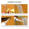Frameless Glass Shower Door Sweep Bottom Side Seal Strip H-type With 20mm Drip Rail 12mm 2000mm Length Duo Er