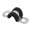 Uxcell 8mm Dia Epdm Rubber Lined U Shaped Pipe Tube Wire Clamps Clips 5pcs