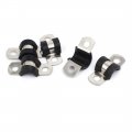 Uxcell 8mm Dia Epdm Rubber Lined U Shaped Pipe Tube Wire Clamps Clips 5pcs