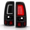 Amerilite For 1999-2006 Gmc Sierra 99-02 Chevy Silverado Pick Up Truck Clear Black C-type Led Tube Replacement Tail Lights