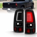 Amerilite For 1999-2006 Gmc Sierra 99-02 Chevy Silverado Pick Up Truck Clear Black C-type Led Tube Replacement Tail Lights