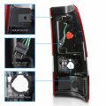 Amerilite For 1999-2006 Gmc Sierra 99-02 Chevy Silverado Pick Up Truck Clear Black C-type Led Tube Replacement Tail Lights