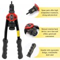Vislone 12in Labor-saving Hand Riveter Bt-606 Double Insert Manual Rivet Machine Riveting Tools With Nuts