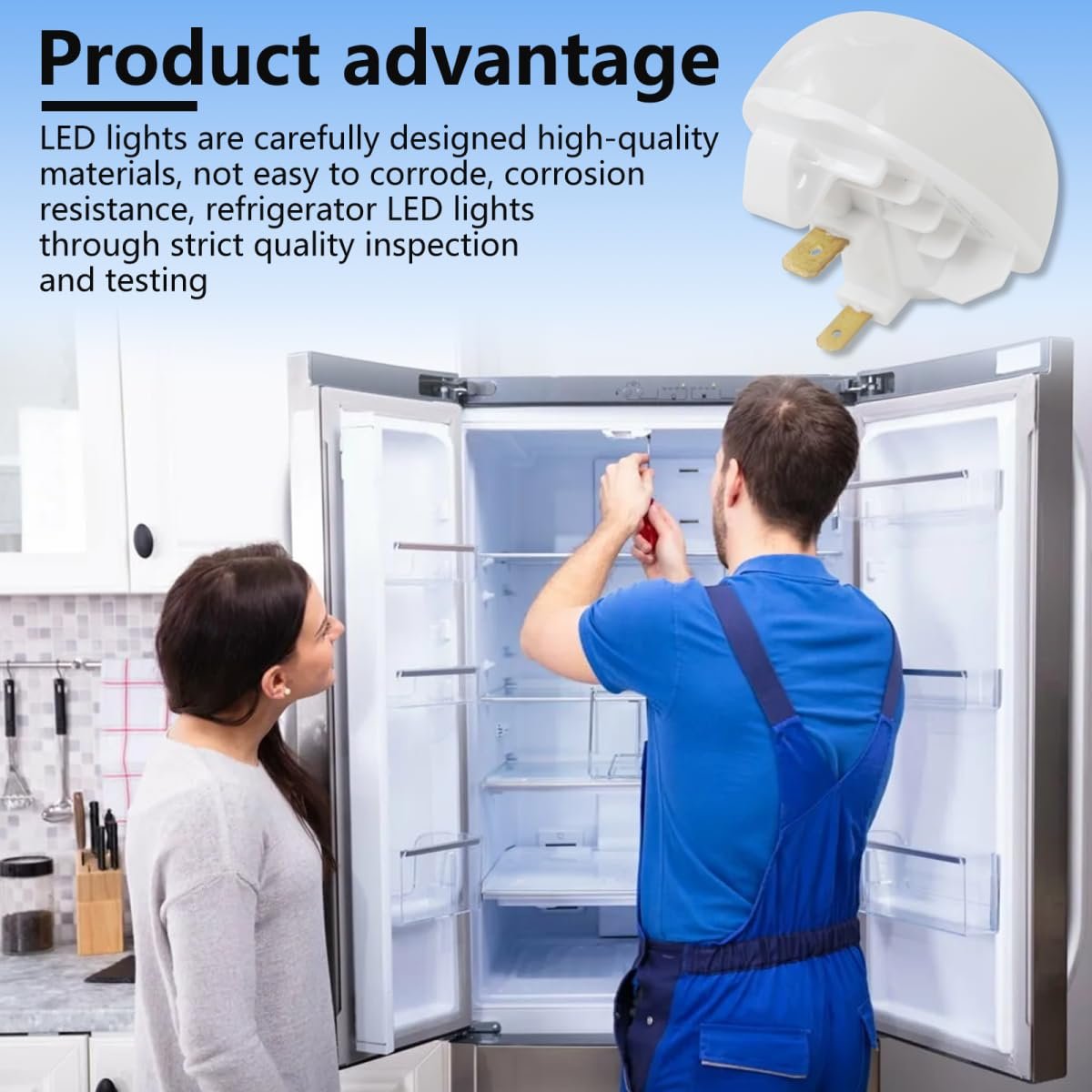 W11602886 Freezer Light Bulb Repl Ap7192759 Ap6986570 Replacement For Whirlpool Wrb322dmhv01 Wrb322dmhv02 Wrb329dfbb02