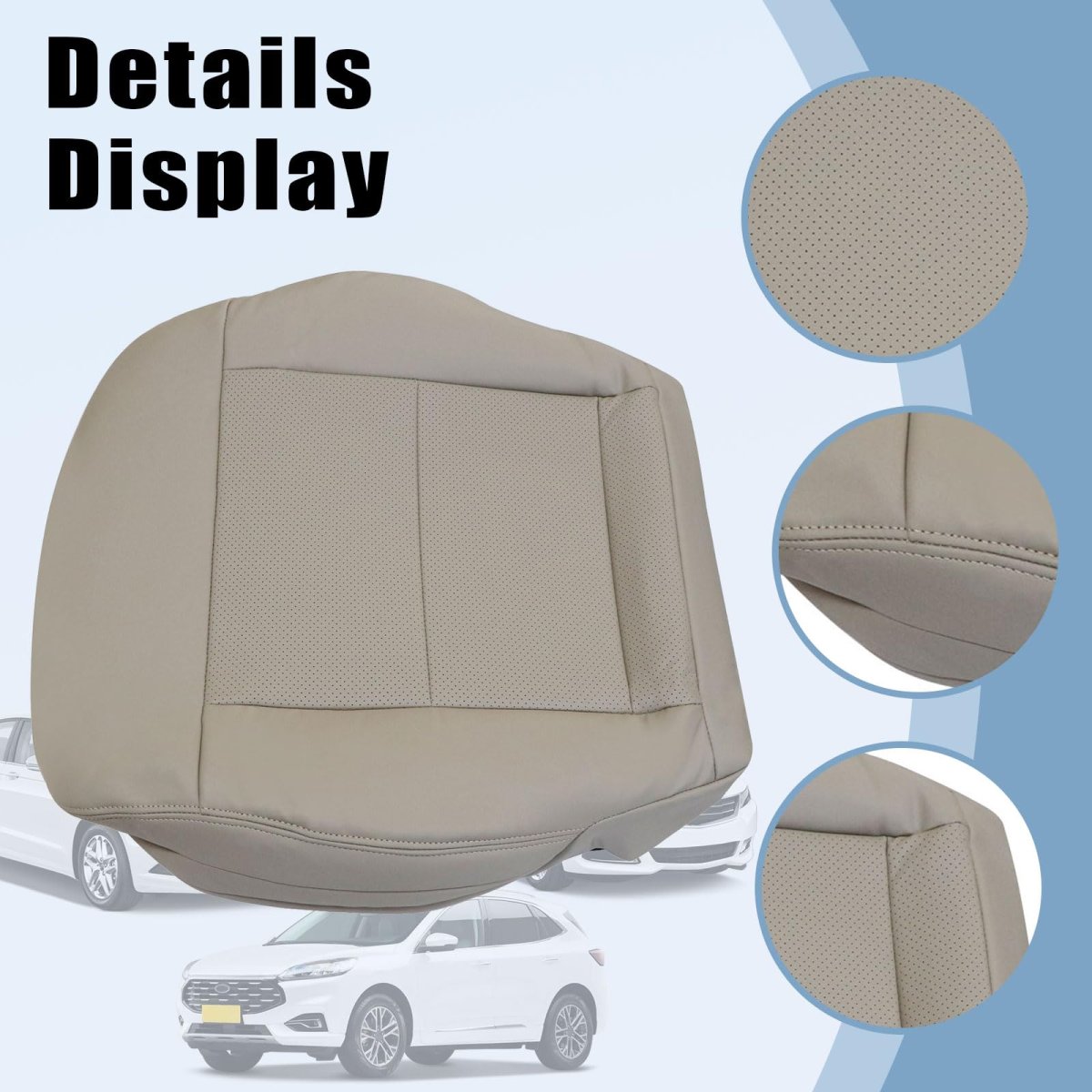 Secosautoparts Driver Bottom Top Cover Tan Leather Compatible With Mercedes Benz E-class E200 E250 E300 E350 2010 2011 2012