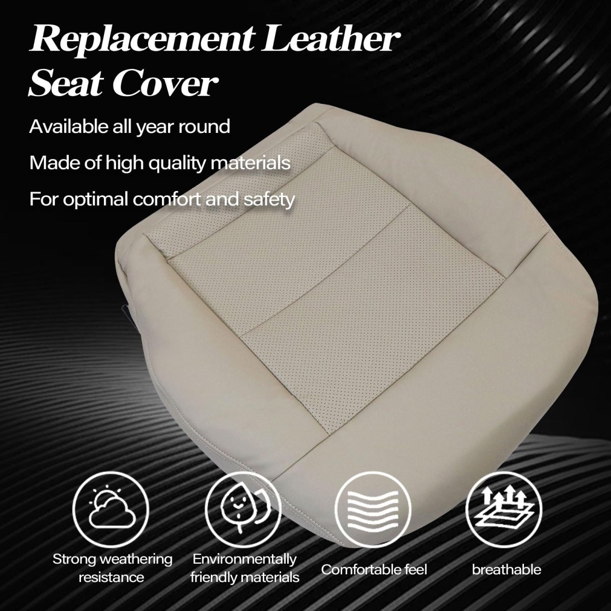 Secosautoparts Driver Bottom Top Cover Tan Leather Compatible With Mercedes Benz E-class E200 E250 E300 E350 2010 2011 2012