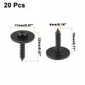 Uxcell 20 Pcs Black Metal Screw Body Mudguard Bumper Hood Retainer Clips