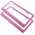 Fashion Us Universal Pink Matte License Plate Frames Premium Stainless Steel Holder Weather Proof Polish Mirror Cover For Women