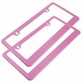 Fashion Us Universal Pink Matte License Plate Frames Premium Stainless Steel Holder Weather Proof Polish Mirror Cover For Women