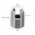 Uxcell Self Tapping Threaded Inserts M8 M12x15mm Carbon Steel Repairing Nuts 10pcs