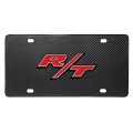 Dodge R T 3d Logo Real Black Carbon Fiber License Plate Universal Fit For Car Suv Truck 12 In X 6 Official Licensed Plmp Rcf 