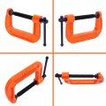 Pony Malleable Iron C-clamp Set 3-piece 1 2 3 Orange