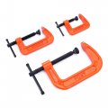 Pony Malleable Iron C-clamp Set 3-piece 1 2 3 Orange