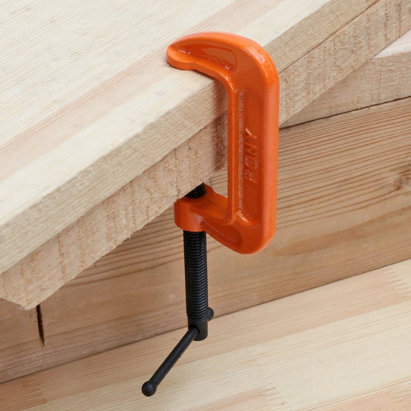 Pony Malleable Iron C-clamp Set 3-piece 1 2 3 Orange