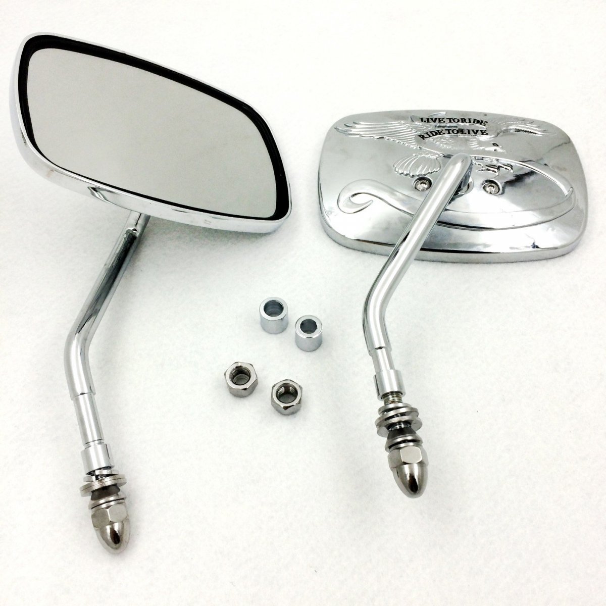 Httmt Mt351- Rearview Mirrors For H-d Street Sports Chopper Cruiser Eagle Spirit Live To Ride