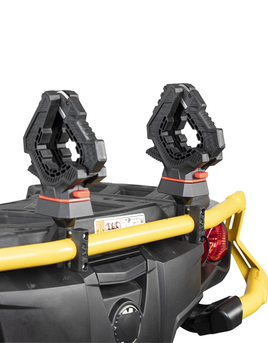 Atv Tool Rack One-button Release Bow Holder For 360a Rotating Base Non-slip Grip Gear Mount Hunting Strollers Bikes Snowmobiles