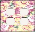 Yellow Pink Roses Double Duplex Outlet Light Switch Plate Cover 