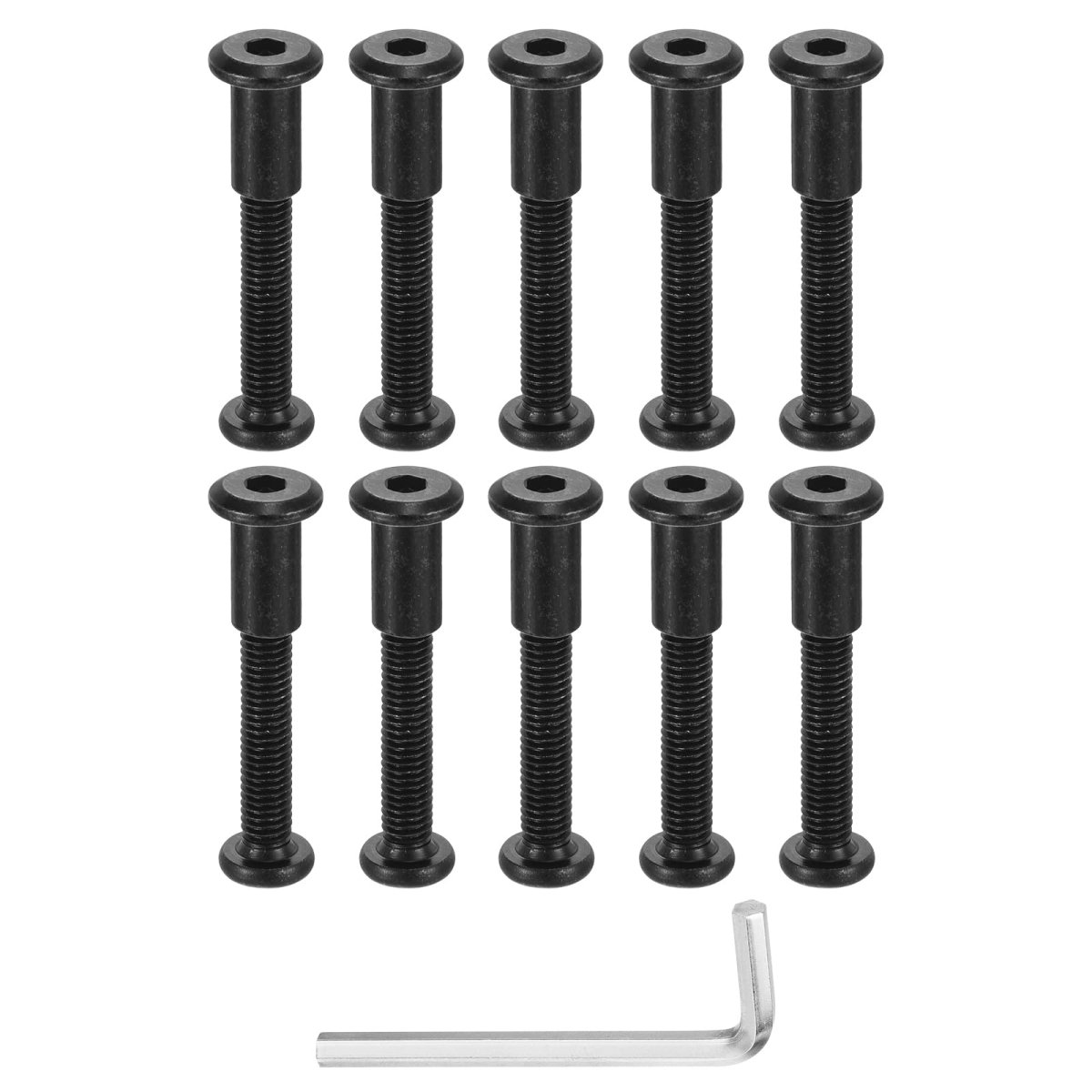 15 Sets Screw Post Male M6x40mm Carbon Steel Rivets Female M6x15mm Hex Drive Binding Screws Belt Buckle Bolts Leather Fastener
