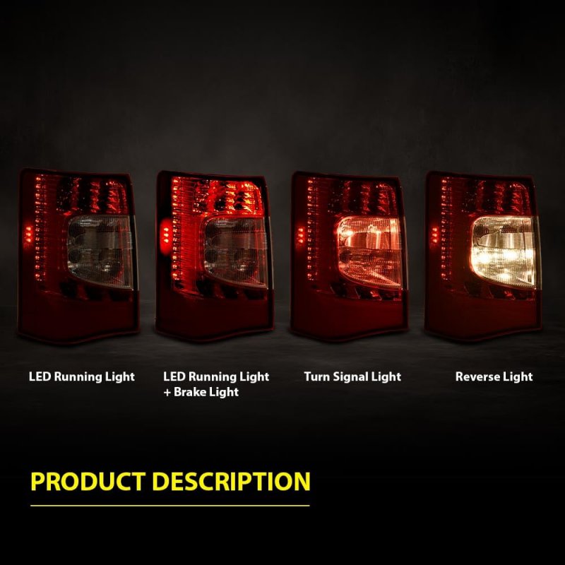 Led Rear Tail Light Lamps With Bulbs For Chrysler Town And Country 2011 To 2016 Driver Passenger Side Ch2800198 Ch2801198