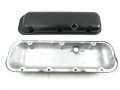 Chevy 396 454 Short Smooth Aluminum Valve Cover Set W Holes Black E41106bk 
