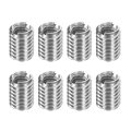 8pcs Threaded Insert Stainless Steel M4-0 7 Female To M6-1 Male Repair Nut 8mm Long Adapters Sleeve Reducing Thread Screw For 