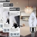 Satco S11525 Led Bulb 4w 40w Eq B11 Candelabra Vintage Style Flex Gray Coil Filament 2700k Warm White E12 Base Dimmable Clear