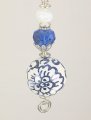 Delft-look China White Blue Porcelain Spanish Style Pattern Glass Ceiling Fan Pull Chain 