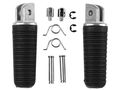 Tcmt Silver Front Black Rubber Inlay Foot Pegs Footpeg Footrest Bracket Set For Yamaha Fjr1300 2003 2004 2005 2006 2007 2008