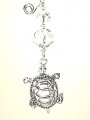 Trace Ellements Silvery Turtle With Faceted Clear Glass Ceiling Fan Pull Chain 