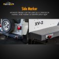 Partsam 6x Red Rectangular 4-4 5 Armored-style Clearance Side Marker Light Chrome 12led Rectangle Led Trailer Lights Surface