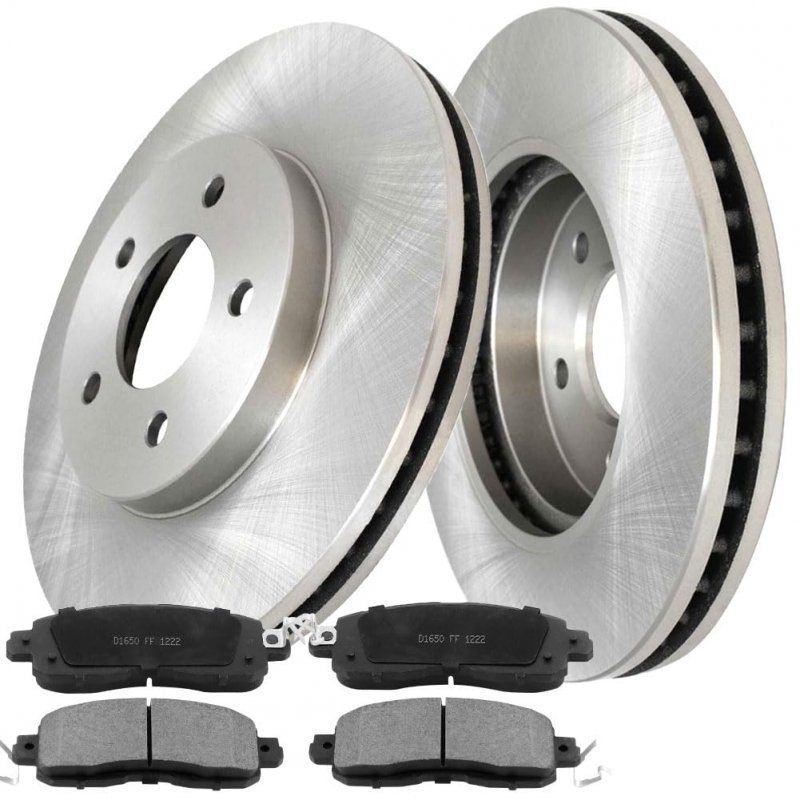 Motorbymotor 296mm Front Brake Kit Rotors And Ceramic Pads Fits For 2014-2019 Nissan Altima Slotted Disc Rotor Pad 120 42096