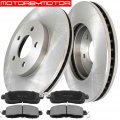 Motorbymotor 296mm Front Brake Kit Rotors And Ceramic Pads Fits For 2014-2019 Nissan Altima Slotted Disc Rotor Pad 120 42096
