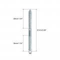 Uxcell M6 Hanger Bolts Length 3-5 8 91mm Double Headed Self-tapping Screw 6mm Wood Joint Furniture Legs 16pcs