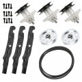Caltric 50 Deck Spindles Blade Idler Pulley Belt Kit Compatible With Troy Bilt Tb2 50